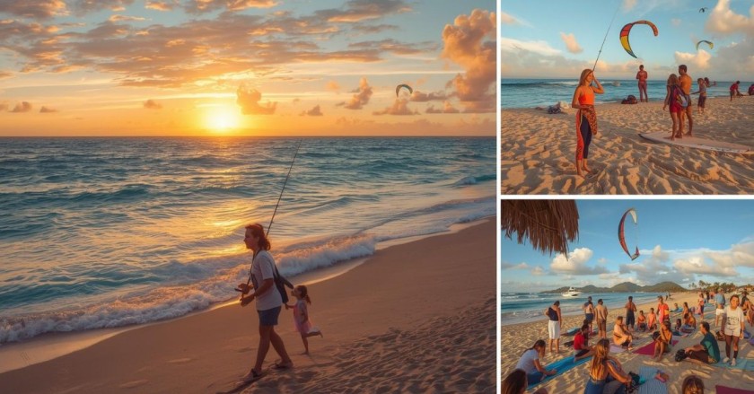 Beachfront lifestyle in Chuburna Puerto, Yucatan, Mexico with locals and expats enjoying activities, beaches, and ocean views
